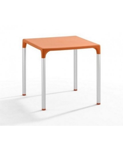 Mesa ELIANA, aluminio, polipropileno naranja 74x74 cms