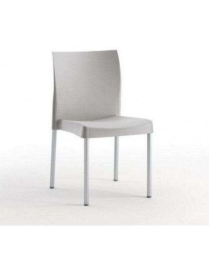 Silla SANDRA, aluminio, polipropileno gris*