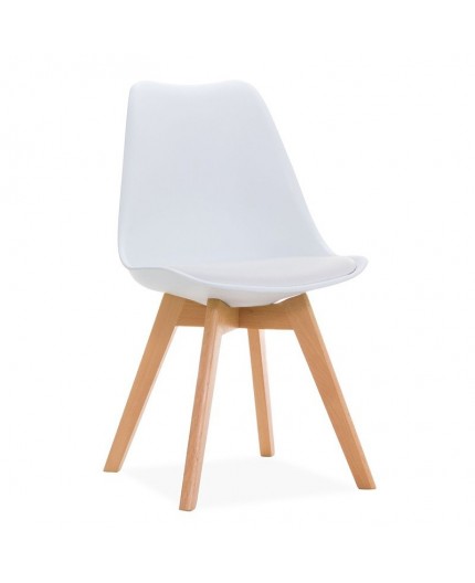 Silla TORRE 4P ( SU ), madera, polipropileno y coj¡n blanco