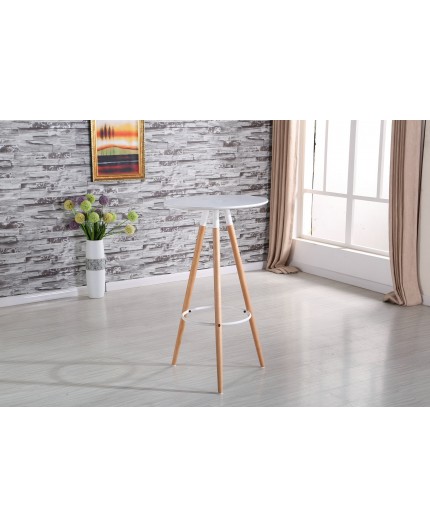 Mesa OTILIA NEW, alta, madera, tapa blanca de 60 cms