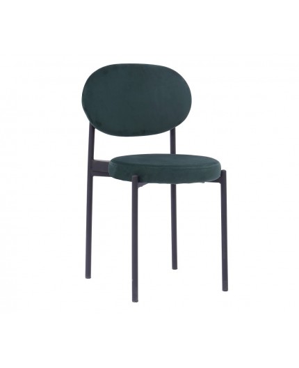 Silla KEOPS, metal, tapizado velvet verde oscuro