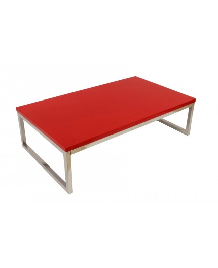 Mesa JENNIFER, baja, lacada rojo, 102x60 cms