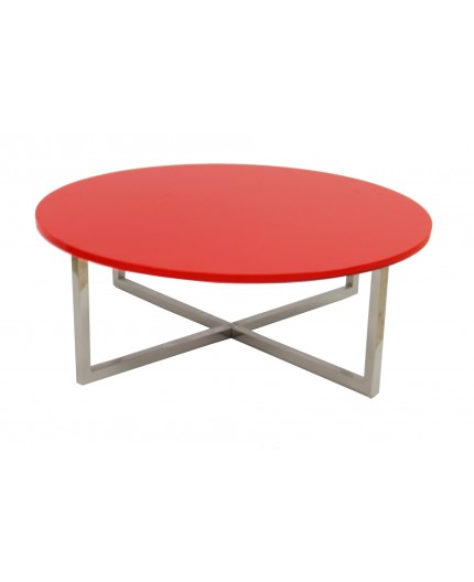 Mesa JENNIFER, baja, lacada rojo, 90 cms