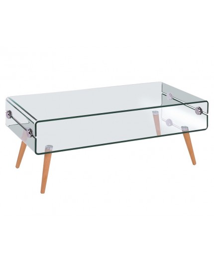 Mesa HOLANDA, madera, cristal, 110x55 cms