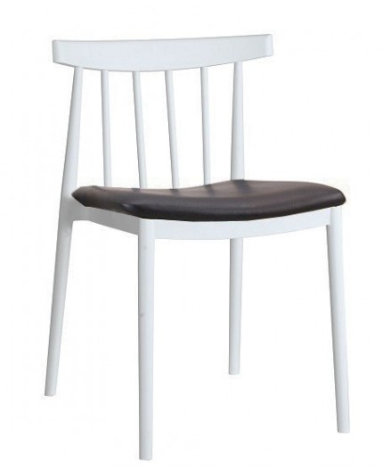 Silla ANTONY, polipropileno blanco, coj¡n negro