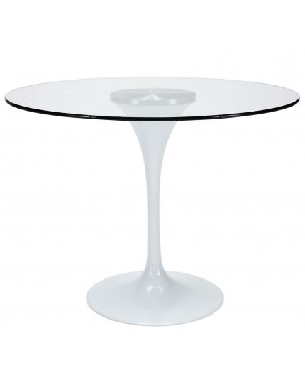 Mesa TUL, base de aluminio, cristal de 90 cms