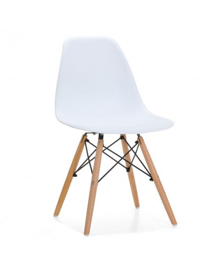 Silla TOWER PP, madera, polipropileno blanco