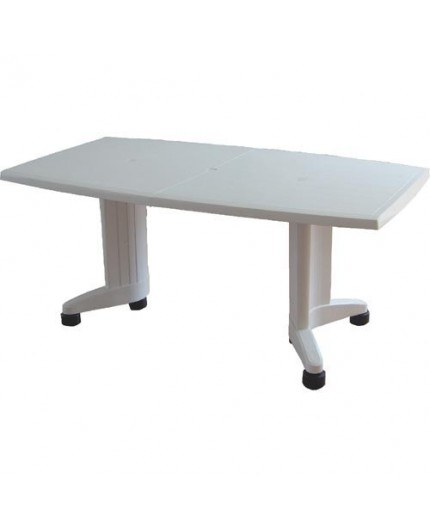 Mesa SIL, blanca, ovalada, ampliable 165/225 x 95 cms.