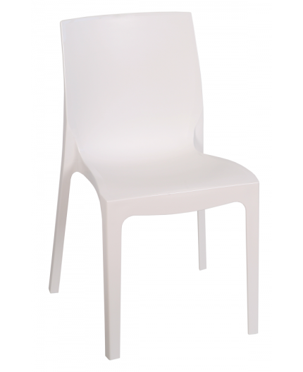 Silla EMY, apilable,  polipropileno blanco*