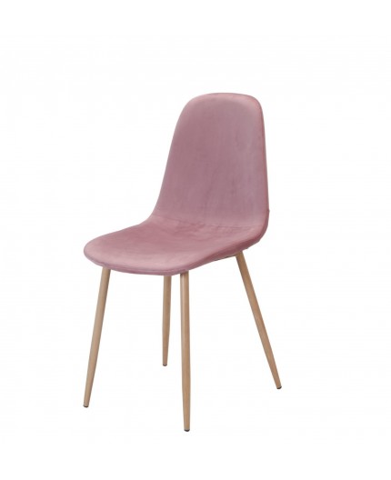 Silla EPOQUE, metal, terciopelo rosa