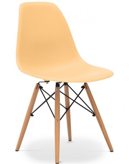 Silla TOWER PP, madera, polipropileno color mango