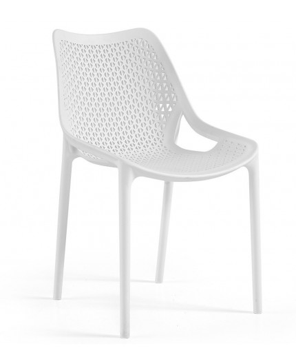 Silla BILL, apilable,  polipropileno blanco*