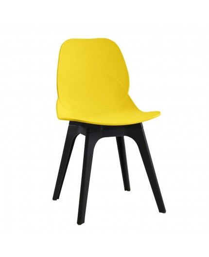 Silla ARIES, polipropileno negro y amarillo