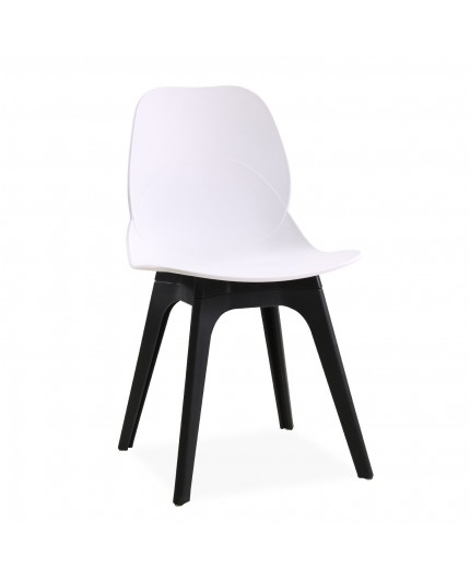 Silla ARIES, polipropileno negro y blanco