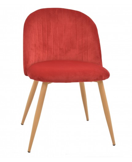 Silla VELVET, metal, terciopelo rojo burdeos