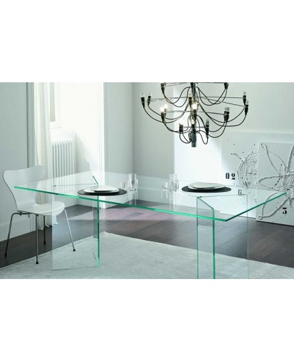 Mesa NICOLE, cristal, 200 x 120 cms