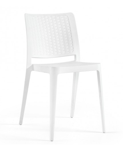 Silla JOHN, apilable,  polipropileno blanco*