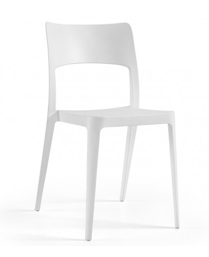 Silla VANESA, apilable,  polipropileno blanco*