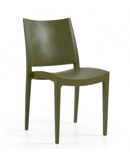 Silla BEYBE, apilable,  polipropileno verde oliva