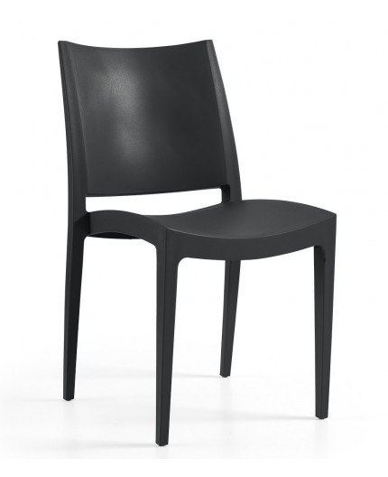 Silla BEYBE, apilable,  polipropileno negro