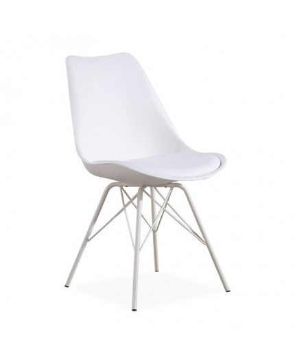 Silla TORRE NEW BBB, base blanca, carcasa y coj¡n blanco