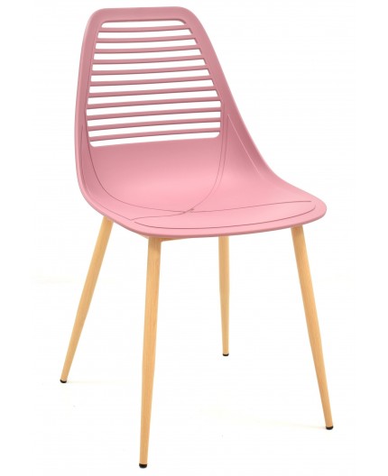 Silla UNCIBAY, metal, polipropileno rosa oscuro