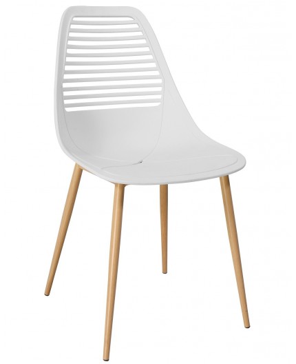 Silla UNCIBAY, metal, polipropileno blanco