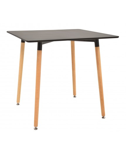 Mesa EDURNE, madera, tapa lacada negra, 80 x 80 cms