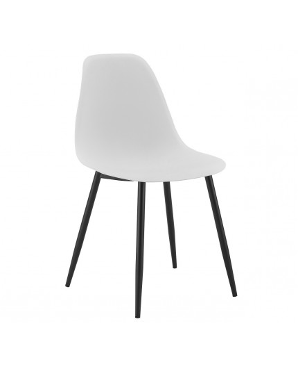 Silla CLUNY, metal negro, polipropileno blanco