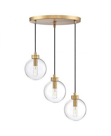 L mpara ALGOL, colgante, metal, cristal, 3 luces