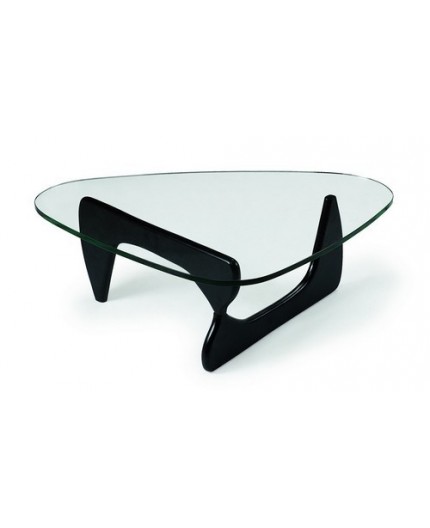 Mesa NOG, baja, lacada negro, tapa de cristal 15 mm. 125x90 cms